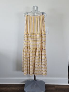 Veronica Beard Serence Skirt Yellow With Metallic Detail Size Small